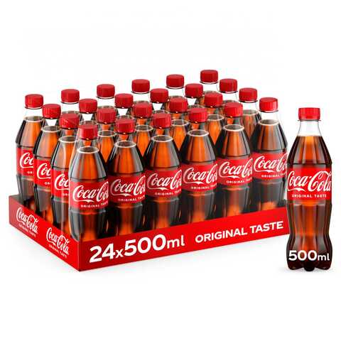 Coca-Cola Original Taste Carbonated Soft Drink PET 500ml Pack of 24