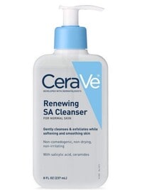 Cerave Sa Cleanser Salicylic Acid Face Wash With Hyaluronic Acid, Niacinamide &amp; Ceramides BHA Exfoliant For Face 8 Ounce, 8 Fl Oz