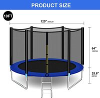 Sky-Touch 10Ft Outdoor Trampoline For Kids Adult, Large Bungee Bed Jumping Mat And Spring Cover Padding With Safety Enclosure Net, Parent, Child Interactive Game Fitness Equipment