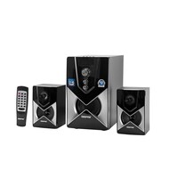 Geepas 2.1 Channel Multimedia Speaker - 20000W Pmpo, Powerful Woofer | USB, Bluetooth &amp; Multiple Device, Ideal For Pc, Play Station, Tv, Smartphone, Tablet, Music Player | 1 Year Warranty