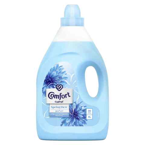 Comfort  Fabric Softener For Super Soft Soft Spring Dew Gives Long-Lasting Fragrance 4L