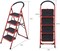 Folding 4 Step Ladder Portable Space Saving Lightweight Ladders with Sturdy Steel and Anti-Slip Wide Pedal, Multi-Use for Household, Market, Office
