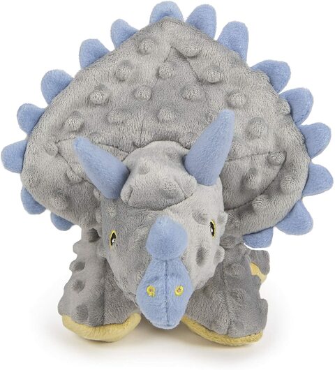 اشتري Godog Dinos  Frills With Chew Guard Technology Durable Plush Squeaker Dog Toy, Gray, Large في الامارات