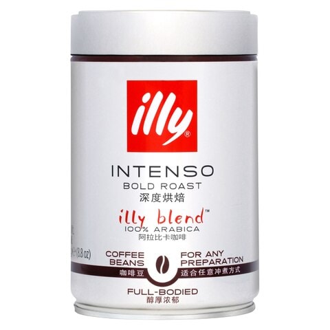Illy Intenso Bold Dark Roast Coffee Beans 250g