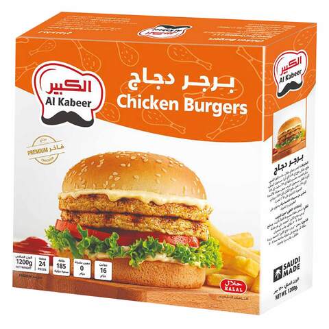 Buy Al Kabeer Chicken Burgers 1.2kg in Saudi Arabia