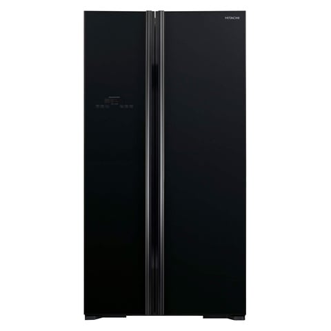 Hitachi 595L Net Capacity Side By Side 2 Door Inverter Series Refrigerator Glass Black- RS700PUK0GBK