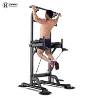 H Pro Heavy Duty Adjustable Power Tower, Multi Pull Up Bar Strength Training Fitness Equipment, Knee Raise Weight Bench Home &amp; Gym Exercise Power Stand