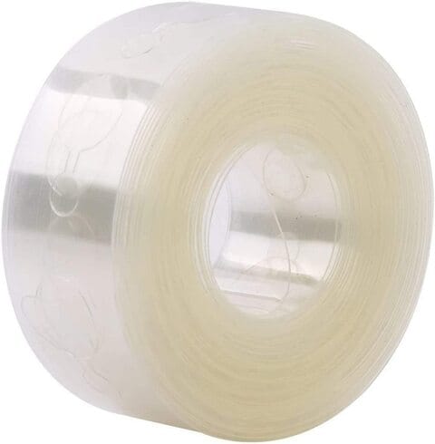 Doreen 5 Meters Transparent Soft Arch Balloon Chain Double Hole Tape Balloon Decorating Strip Kit for Arch Garland Tying Tool for Wedding Party Baby Shower Decoration (1 Roll)（GC779A）