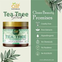 Alif Naturals Tea Tree Face &amp; Body Scrub With Tea Tree Oil For Men &amp; Women, Deep Cleansing &amp; Gentle Exfoliation, Removes Tan, Dead Cells, Anti Acne, All Skin Types, 100ml, Pack Of 2