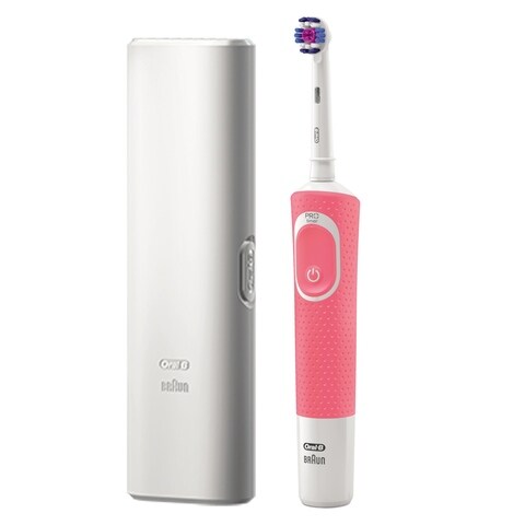 Oral B Vitality 200 Electric Rechargeable Toothbrush With Travel Case Pink