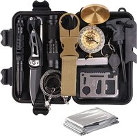 COOLBABY Survival Gear and Equipment 13 in 1, Survival Kit,Emergency Survival Gear Tools for Camping Hunting Fishing Accessories,Gifts for Men Husband Dad