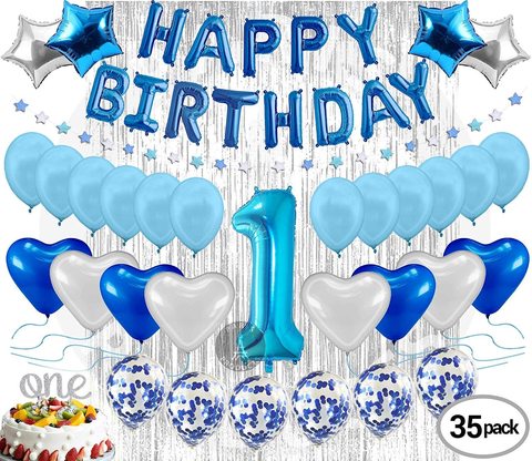 1St Birthday Decoration For Baby Boy First Birthday Decoration Balloon, Party Supplies Kit