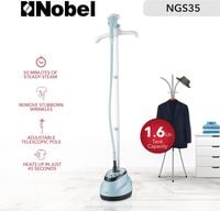 Nobel 1.6L Tank capacity Garment Steamer With Adjustable Telescopic Pole, 35g/min Steam Flow And Heats Up In Just 45 Seconds NGS35 Light Green With 1 Year Manufacturer Warranty