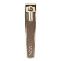 QVS Skin Curved Gold Plated Nail Clipper Silver
