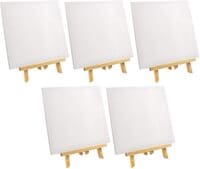 Lavish 5 Pack Tabletop Easel With Canvas Sets Size 10 X 10