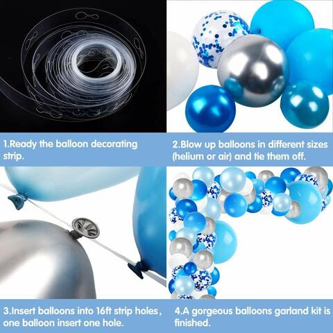 Pastel Blue Balloons 110Pcs light Blue Balloon Garland Arch Kit 5