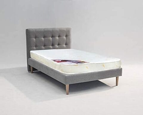 White double deals bed with mattress