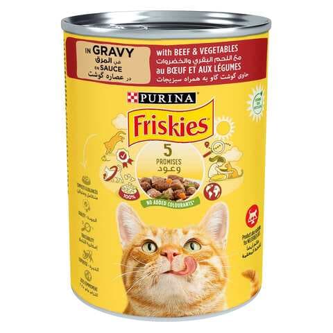 Purina Friskies Wet Cat Food Beef Chicken And Vegetables In Gravy 400g