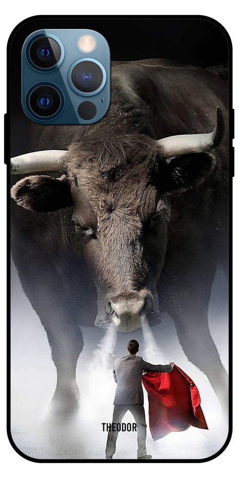 Theodor - Apple iPhone 12 Pro Max Case Bull Fight Flexible Silicone Cover