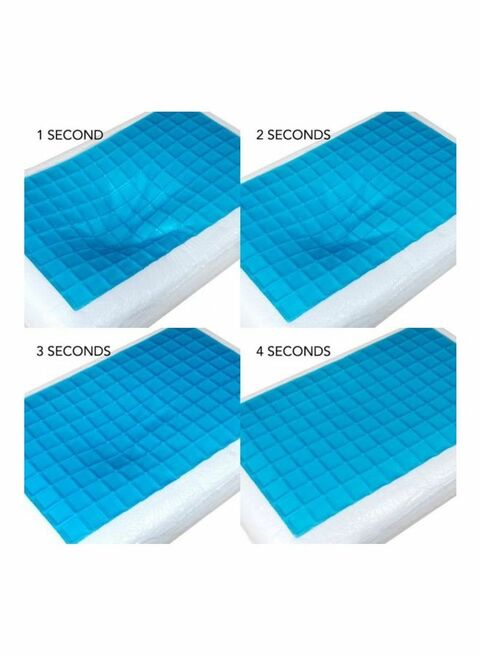 2-Piece Memory Foam White/Blue 40X70centimeter