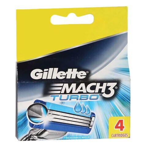 Gillette Mach 3 Turbo Razor Cartridge Blue 4 count price in Saudi ...