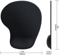 Generic Ergonomic Mouse Pad With Wrist Support, Black Silicone Gel Wrist Support Mouse Pad Mat For Laptop Desktop, Non-Slip Rubber Base 23X19X0.3cm Black Tapis De Souris