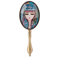 Biggdesign Authentic Female Patterned Decorative Hand Mirror, Decorative Mirror, Travel Mirror, Blue Mirror, Special Design