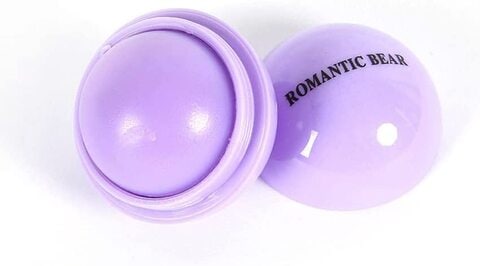 1Pcs Romantic Bear Ball Lip Balm Natural Plant Nutritious Lips Care (purple grape)