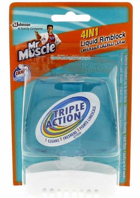 Mr Muscle 4-In-1 Triple Action Marine Scented Liquid Rimblock 55 ml