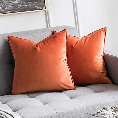 Decorative orange hot sale pillows