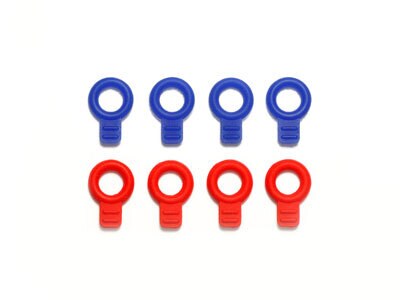 Tamiya Mini 4WD GUP Rubber Body Catches (Blue &amp; Red, 4 pieces each)