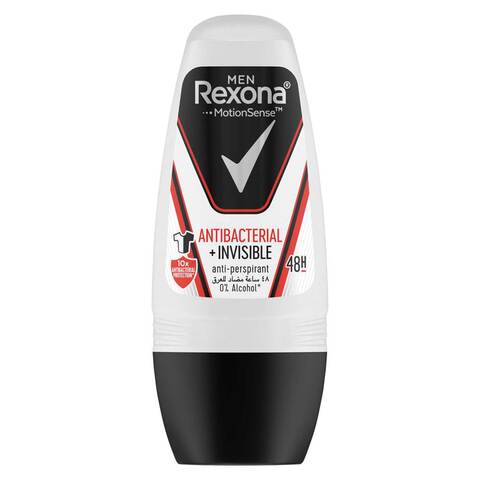 Buy Rexona Men Roll On Deodorant, Antibacterial + Invisible - 50 ml ...