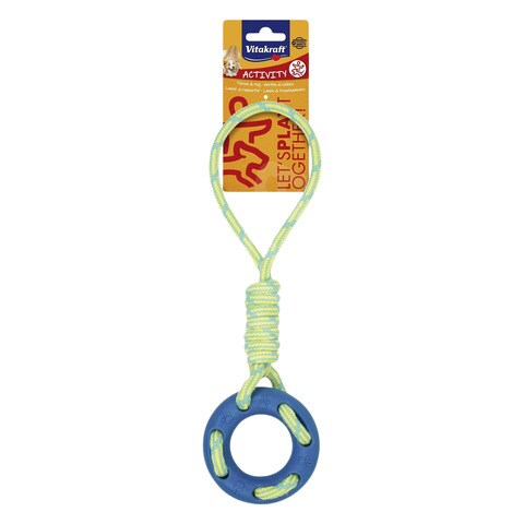 Vitakraft Rubber Ring With Rope Dog Toy 35 cm