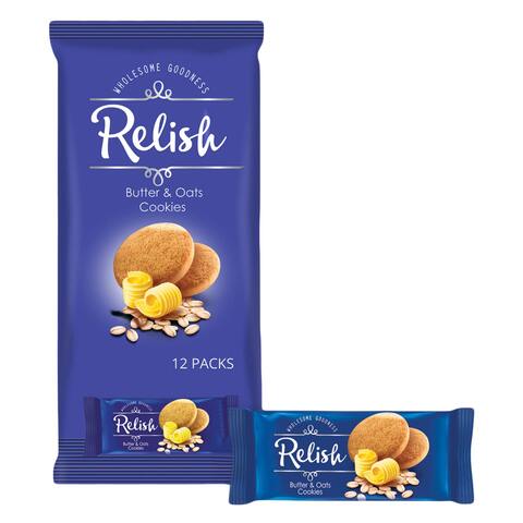 Relish Butter And Oats Cookies 42g x Pack of 12
