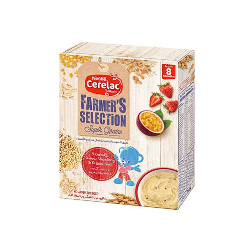 Nestle Cerelac Farmer&#39;s Selection 5 Cereals,Quinoa, Strawberry, Passion Fruits 250g