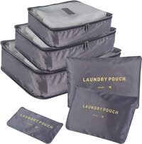 6pcs/set Lightweight Travel Bags Men and Women Cubes Gray