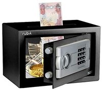 Electronic Digital Safe Box with Cash Deposit Drop-In Slot (20x31x20cm) Black