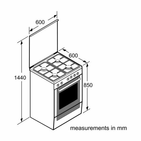 Bosch Free Standing Cooker, Top Gas Electric Oven, Stainless Steel 60Cm, HXQ38AE50M, 1 Year Warranty