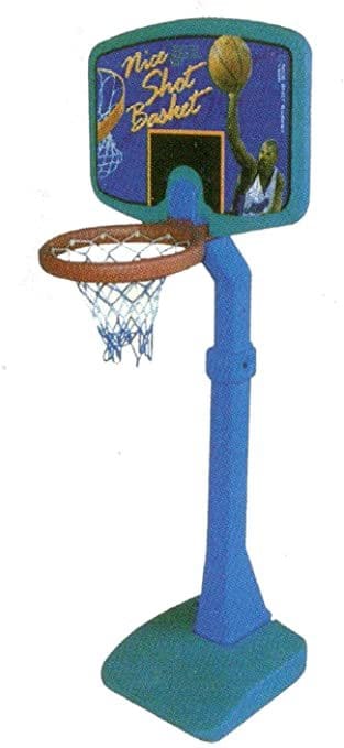 Rainbow Toys - Plastic Basketball Hoop With Adjustable Length - Blue