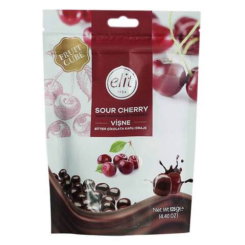 Elit Dark Chocolate Covered With Sour Cherry Cube 125g