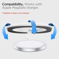 Spigen Mag Fit designed for MagSafe Charger Pad Case compatible with iPhone 13, iPhone 12 Models (Charger Not included) - White
