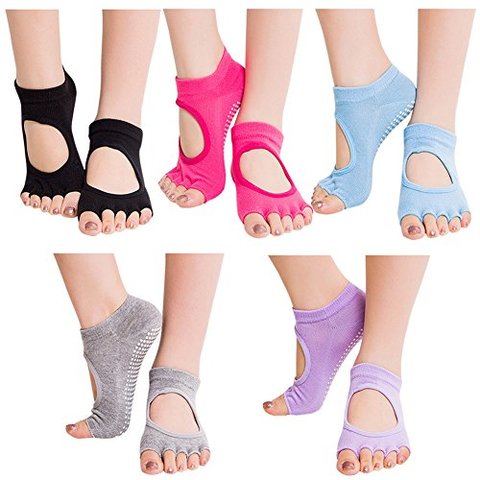 Lushh Yoga Socks for Yoga Mat Non Slip Exercise, for Women and Men Pilates Toeless Non Skid Sticky Grip Socks - Fitness, Dance, Barre, Ballet,Aerial-One size fits all , Color Black
