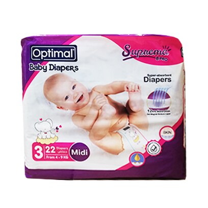 OPTIMAL BABY DIAPER S3 MIDI 4-9 22P