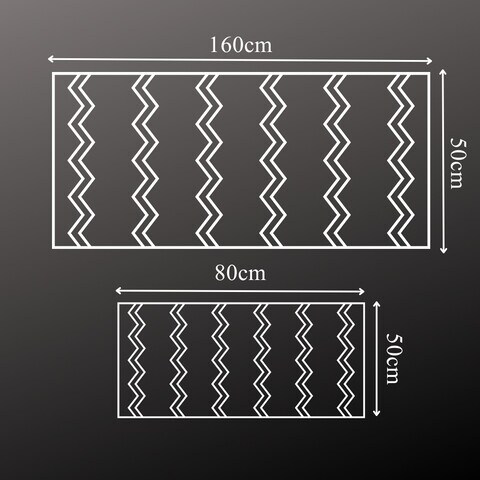 2 PCS Set Large Kitchen Mats With Thick Non Slip Bottom For Kitchen Floor With Beautiful Design (50&times;80CM And 50&times;160CM)