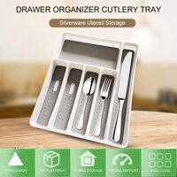 Aiwanto Cutlery Tray Drawer Organizer 6 Sections Storage Box Spoon Fork Storage Rack Organizer