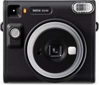 Instax SQ40 Instant Camera, Built-In Flash, Auto Exposure, Selfie Lens And Selfie Mirror, Black Textured Finish - 1 Year Manufacturing Warranty