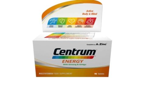 Centrum energy with ginseng and ginkgo multivitamin food supplement 90 tablets