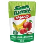 اشتري صن بلاست عصير تفاح و موز و فراولة عضوي بدون سكر مضاف 200 ملل في الامارات