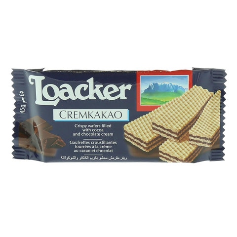 Loacker Creamkakao Wafer Filled With Cocoa &amp; Chocolate Cream 45g