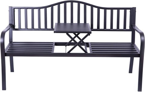 Black garden outlet bench